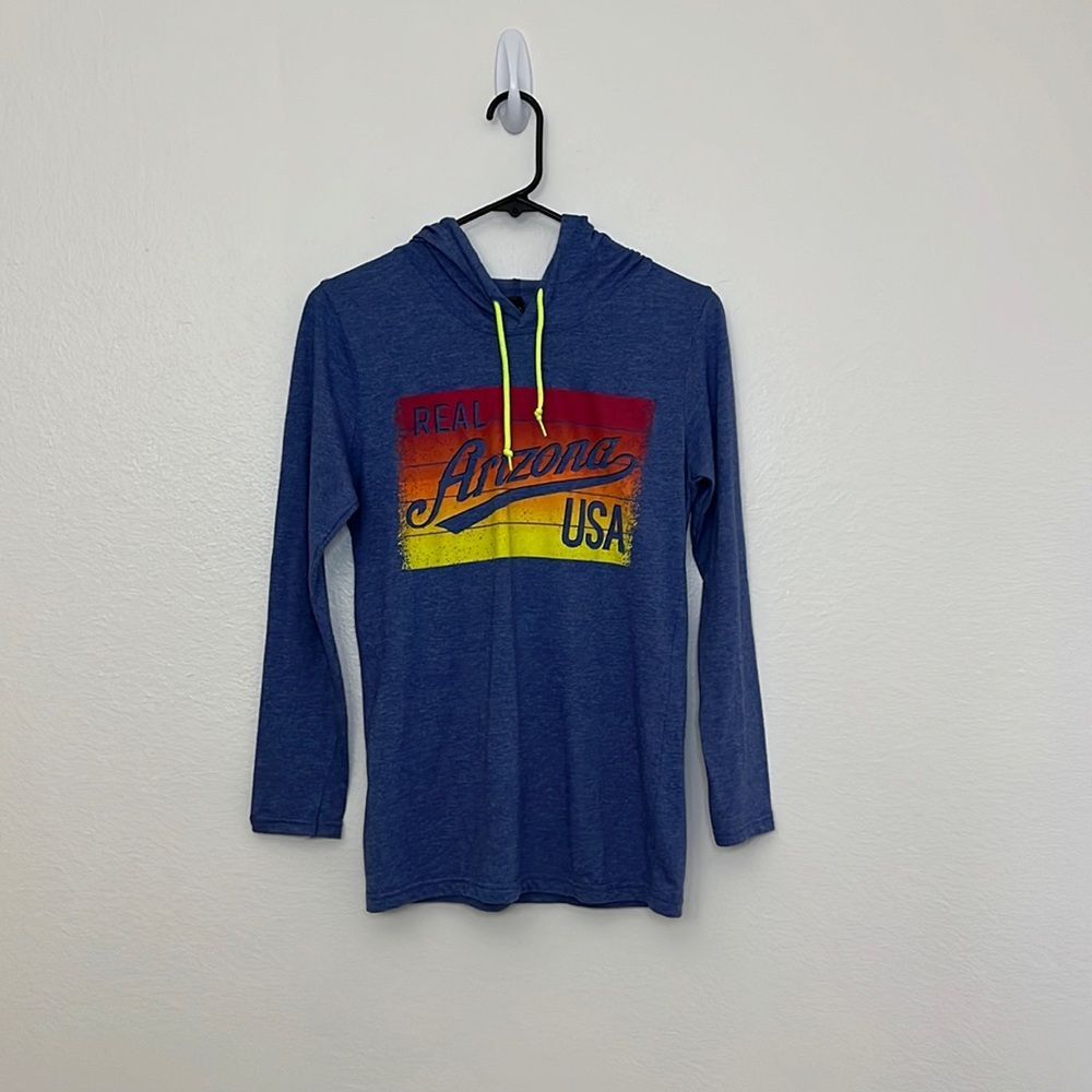 Anvile Unisex Lightweight Hoodie Sz Sm Blue Real Arizona USA
